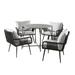 Andover All-Weather Outdoor Bistro Set with Four Rope Chairs and 30" H Bistro Table - N/A