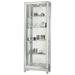 Howard Miller Shayne Silver Wood and Glass Curio Cabinet