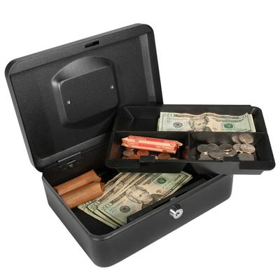 Barska 10-inch Black Cash Box with Key Lock