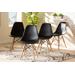 Baxton Studio Jaspen Modern and Contemporary Black Finished Polypropylene Plastic & Oak Brown Finished Wood Dining Chair (Set of 4) - Wholesale Interiors AY-PC01-Black Plastic-DC