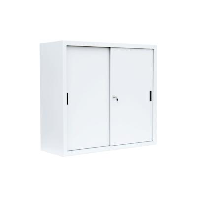 Lüllmann Schiebetürenschrank Büro Aktenschrank Sideboard aus Stahl Weiß 1090 x 1200 x 450 mm (HxBxT) 550147 Image