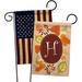 Breeze Decor Autumn Initial 2-Sided Polyester 18.5 x 13 in. Garden Flag in Orange/Red/Brown | 18.5 H x 13 W in | Wayfair