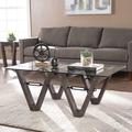 17 Stories Fossil 3 Piece Coffee Table Set Wood/Glass in Brown | 17.75 H x 45 W in | Wayfair 773AD6FA42C046C7AC979E8F766D1AC7