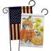 Breeze Decor Happy Pumpkin Kitty 2-Sided Polyester 18.5 x 13 in. Garden Flag in Gray/Orange | 18.5 H x 13 W in | Wayfair