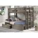 Viv + Rae™ Huseman Twin Over Full 2 Drawer Solid Wood Standard Bunk Bed by Lark Manor™ Wood in Gray/Brown | 62 H x 57 W x 83 D in | Wayfair