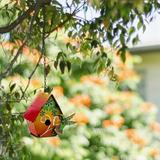 Red Barrel Studio® Hanging Metal Hummingbird Birdhouse Metal in Orange/Red/Yellow | 12 H x 13 W x 8 D in | Wayfair D6200F2F61964844964EDEB5B118457B