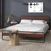 17 Stories Holmdel Platform Bed Wood & Metal/Metal in Black/Brown/Green, Size 32.0 H x 61.5 W x 82.0 D in | Wayfair