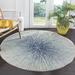 Blue/White Round 4' Area Rug - Wrought Studio™ Faustina Abstract Royal/Ivory Area Rug | Wayfair 9168A304D6E0418C980DF1ADF13C7C4D