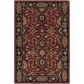 White 24 x 0.39 in Indoor Area Rug - World Menagerie Graziani Oriental Handmade Tufted Wool Burgundy/Black Area Rug Wool | 24 W x 0.39 D in | Wayfair