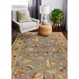 Gray/Red 60 x 0.75 in Area Rug - Birch Lane™ Evers Floral Handmade Tufted Wool Gray/Yellow/Red Area Rug Wool | 60 W x 0.75 D in | Wayfair