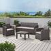 Highland Dunes Bartz 4-Piece Sofa Seating Group w/ Cushions Synthetic Wicker/All - Weather Wicker/Wicker/Rattan in Brown | Outdoor Furniture | Wayfair