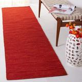 Brown 27 x 0.2 in Indoor Area Rug - Ebern Designs Kilim Handmade Wool/Red/Rust Area Rug Cotton/Wool | 27 W x 0.2 D in | Wayfair