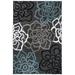 Black/Blue 78 x 0.49 in Area Rug - Winston Porter Carius Performance Floral Gray/Blue/Black/White Area Rug Polypropylene | 78 W x 0.49 D in | Wayfair