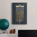 House of Hampton® Golden Hanukkah I - Print Canvas, Solid Wood in Blue/Green/Indigo | 12 H x 8 W x 1 D in | Wayfair