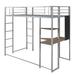 Mason & Marbles Metal High Loft Bed w/ Desk Wood/Metal in Gray, Size 72.0 H x 42.0 W in | Wayfair 58A92ED87FDA4EECAB545B15E51FAA5F
