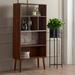 Wrought Studio™ Bayamo 58" H x 28" W Geometric Bookcase Wood in Brown | 58 H x 28 W x 12 D in | Wayfair VNF-00078