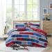 Ebern Designs Gella Colorblock Reversible Quilt Set w/ Throw Pillow in Red/Blue/Navy | Twin/Twin XL Coverlet + 1 Sham + 1 Throw Pillow | Wayfair