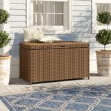 Beachcrest Home™ Edlin Wicker Deck Box Metal/Wicker/Rattan in Brown | 30 H x 51.75 W x 28.5 D in | Wayfair BL19136 31961585