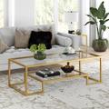 Willa Arlo™ Interiors Shumake Frame Coffee Table w/ Storage Metal in Yellow/Black | 17 H x 45 W x 20 D in | Wayfair