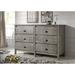 Altamirano 6 Drawer 51" W Solid Wood Double Dresser Wood in Gray Laurel Foundry Modern Farmhouse® | 33.5 H x 51 W x 18.5 D in | Wayfair