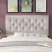 Wrought Studio™ Planas Panel Headboard Upholstered/Polyester in Gray/Brown | 55.31 H x 56.1 W x 2.76 D in | Wayfair