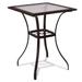 Winston Porter Carly Bar Table Glass/Metal/Wicker/Rattan in Brown | 37 H x 28.3 W x 28.3 D in | Outdoor Furniture | Wayfair