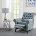 Three Posts™ Loughborough Button Tufted Push Recliner Polyester in Blue | 40.5 H x 32.25 W x 38 D in | Wayfair FE05809EA8A8475B84C68409582342A8