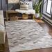 Gray/White 96 x 0.01 in Area Rug - Wade Logan® Arnessa Geometric Handwoven Gray/Ivory Area Rug Leather/Wool | 96 W x 0.01 D in | Wayfair