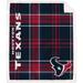 Houston Texans Team 50'' x 60'' Plaid Ultra Fleece Sherpa Throw Blanket