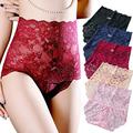 5 Pack Women Sexy Lace Underwear Briefs Plus Size Lace Panties High Waist Hipster Panties - - XXL