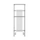 AQUAWORLD Traditional Victorian Style Bathroom Heated Towel with 6 Section Radiators, Floor Mounted Radiator Rack With White & Chrome 1500x575mm (free radiator vavles)