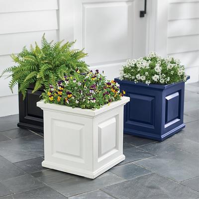 Nantucket Easy-Care Square Planter Pots - Red, 16