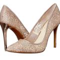 Jessica Simpson Shoes | Jessica Simpson Lace Praylee Pumps Size 6.5 | Color: Cream/Gold | Size: 6.5