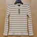 J. Crew Tops | J. Crew Nwt Slim Perfect Stripe Ribbed Top M | Color: Cream | Size: M