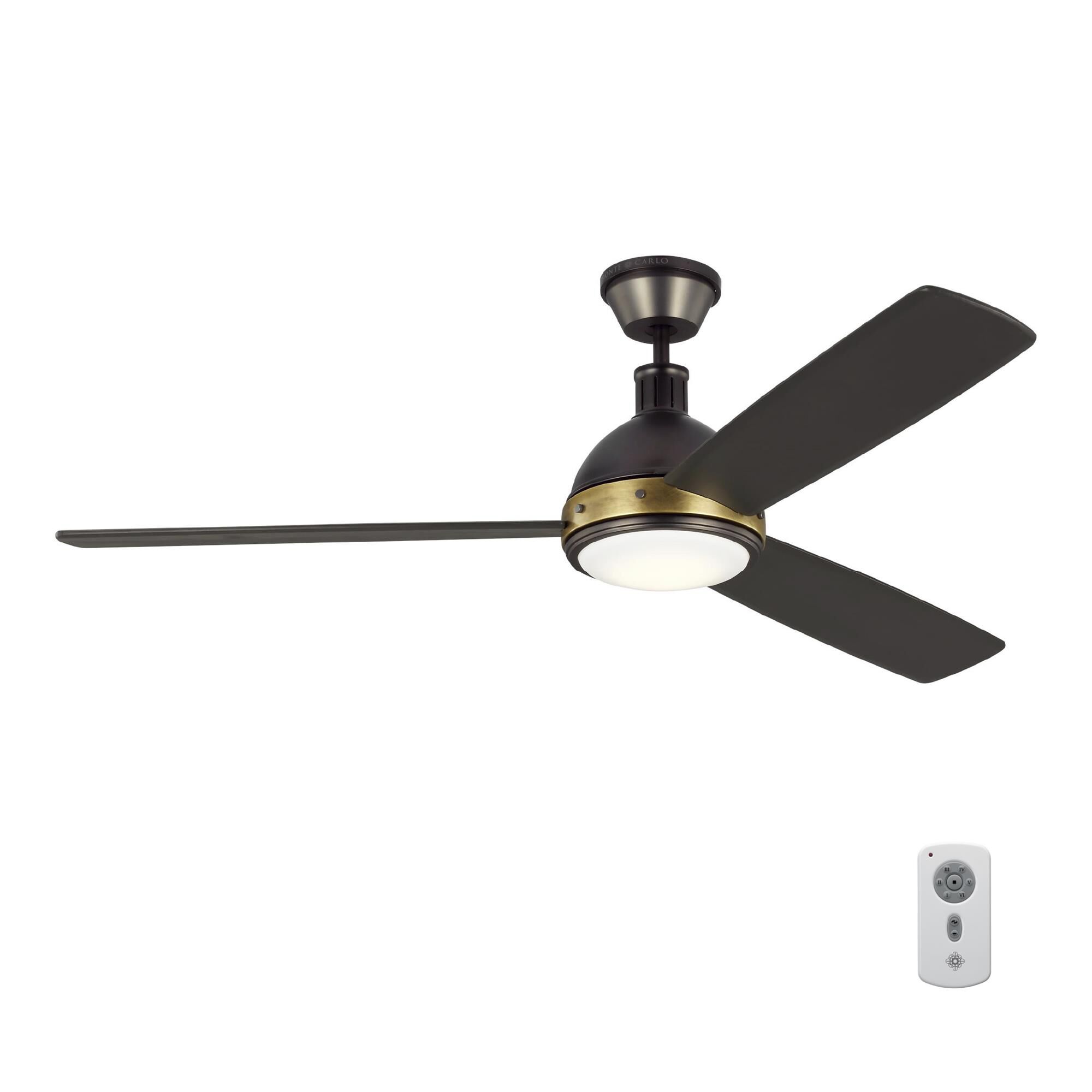 Visual Comfort Fan Collection Thomas O'Brien Hicks 60 Ceiling Fan with Light Kit - 3HCKR60BNZHABD