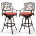 Crestlive Products Outdoor Cast Aluminum Swivel Bar Stool (Set of 2) with Sunbrella Fabric Cushion