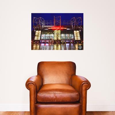 Manchester United Old Trafford Forecourt at Night Print – A2 Image