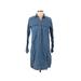 Old Navy Casual Dress - Mini Collared 3/4 sleeves: Blue Solid Dresses - Used - Size Small
