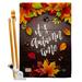 Ornament Collection Thanksgiving 2-Sided Polyester 40 x 28 in. Flag Set in Black/Green/Orange | 40 H x 28 W in | Wayfair