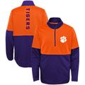 Youth Purple/Orange Clemson Tigers Quick Snap Spine Print Quarter-Zip Jacket