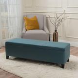 Wrought Studio™ Schmit Flip Top Storage Bench Polyester/Wood/Upholstered in Gray/Green/Blue | 20 H x 51 W in | Wayfair VKGL6736 34146659