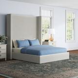 Lark Manor™ Low Profile Standard Bed Upholstered/Revolution Performance Fabrics® in White | 87 H x 77 W x 77 D in | Wayfair