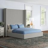 Lark Manor™ Low Profile Standard Bed Upholstered/Revolution Performance Fabrics® in Gray | 87 H x 81 W x 81 D in | Wayfair