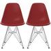 Set of 2 Modern Color Pyramid Seat Height DSW Molded Armless Plastic Dining Room Chairs Chrome Wire Eiffel Dowel Legs