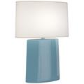 Robert Abbey Victor Steel Blue Glazed Ceramic Table Lamp