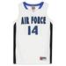 Air Force Falcons Team-Issued #14 White Blue and Black Jersey from the Basketball Program - Size M