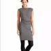 Athleta Dresses | Athleta Westwood Micro Striped Ruched Dress Medium | Color: Gray/White | Size: M