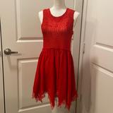 Free People Dresses | Free People Red Lace Sleeveless Dress Size Small | Color: Red | Size: S