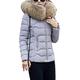 Ladies Down Jacket Solid Color Faux Fur Collar Winter Retro Coat Autumn Winter Warm Padded Hooded Quilted Jacket Long Sleeve with Zipper Side Pockets Down Coat Jackets