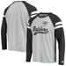 Men's Starter Silver/Black Las Vegas Raiders Throwback League Raglan Long Sleeve Tri-Blend T-Shirt